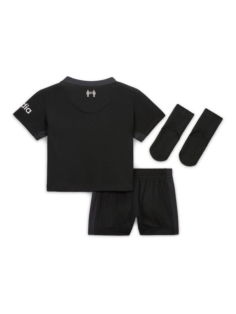 Nike Green Infants Liverpool Away Stadium Mini Kit 2024-25 - Image 3 of 3