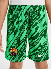 Nike Green Kids Barcelona Home Goalkeeper Stadium Shorts 2024-25 - Image 1 of 5