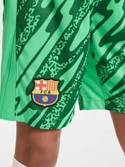 Nike Green Kids Barcelona Home Goalkeeper Stadium Shorts 2024-25 - Image 3 of 5
