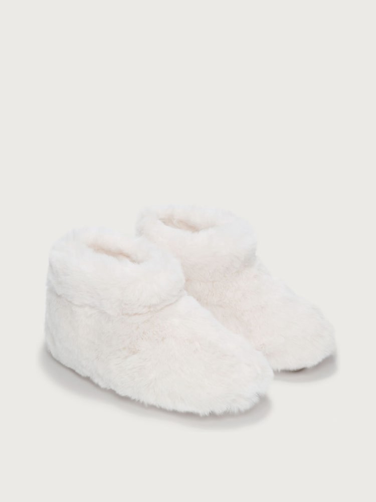 The White Company Pink Faux Fur Booties - Image 1 of 1