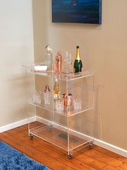 Bread + Butter Clear Clear 3 Tier with Handles Acrylic Bar Cart - Image 1 of 1
