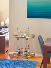 Bread + Butter Clear Gold 2 Tier Oval Acrylic with Colour Metal Frame B Bar Cart - Image 1 of 1