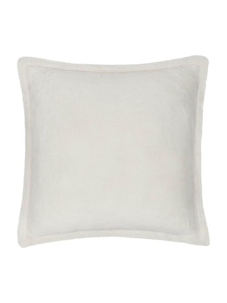 furn. Ecru Large Kallu Reversible Faux Fur Cushion - Image 1 of 4