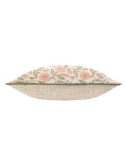 Paoletti Coral Seventy Three Delphine Floral Print Piped 100% Cotton Cushion - Image 3 of 5