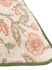 Paoletti Coral Seventy Three Delphine Floral Print Piped 100% Cotton Cushion - Image 4 of 5