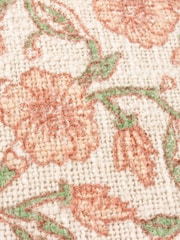 Paoletti Coral Seventy Three Delphine Floral Print Piped 100% Cotton Cushion - Image 5 of 5
