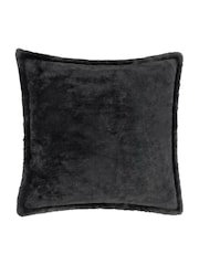 furn. Black Large Kallu Reversible Faux Fur Cushion - Image 1 of 4