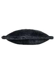 furn. Black Large Kallu Reversible Faux Fur Cushion - Image 2 of 4