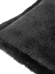 furn. Black Large Kallu Reversible Faux Fur Cushion - Image 3 of 4