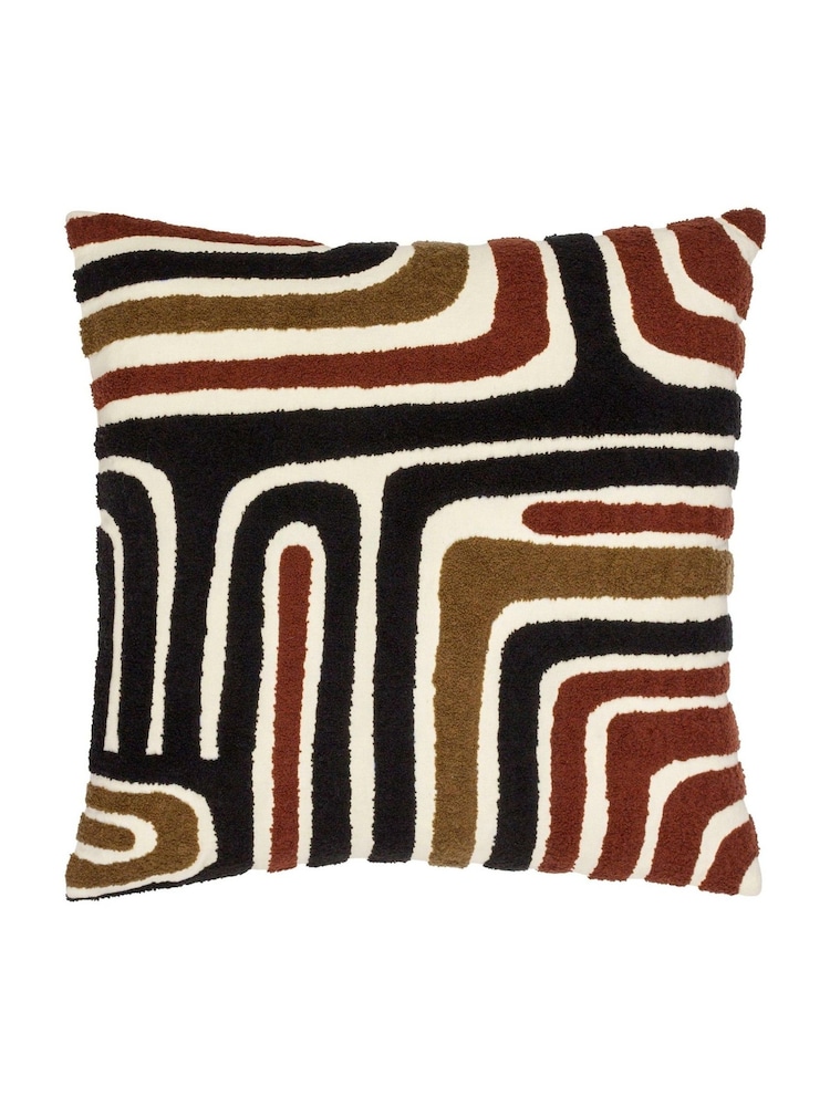 HÖEM Ox Blood Black Abbe Tufted 100% Cotton Cushion - Image 1 of 4