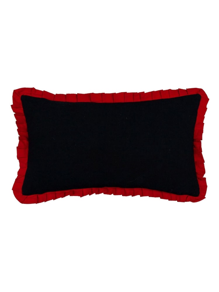 Wylder Raspberry/Black Darkling Beetles Embroidered Cushion - Image 2 of 5