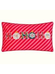 Evans Lichfield Red Ho Ho Ho Christmas Piped Cushion - Image 1 of 4