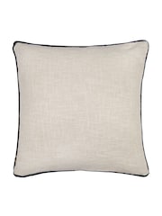 Paoletti Delph Blue Seventy Three Delphine Floral Print Piped 100% Cotton Cushion - Image 3 of 7