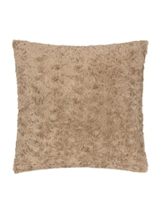 furn. Natural Megeve Mottled Faux Fur Cushion - Image 1 of 3