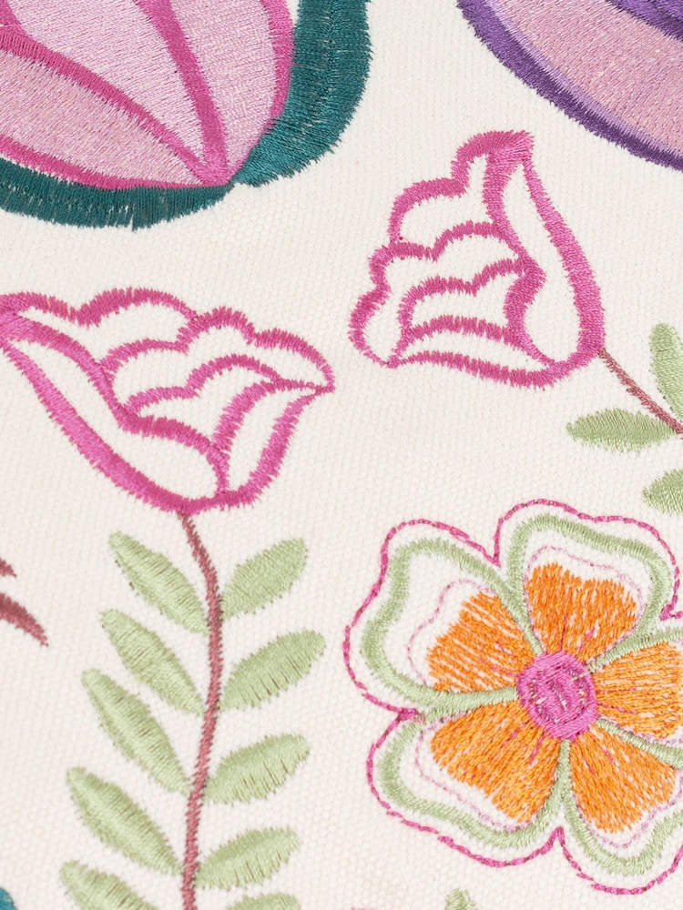 Furn Purple Broderie Embroidered Cushion - Image 6 of 6 Furn Purple Broderie Embroidered Cushion - Image 6 of 6