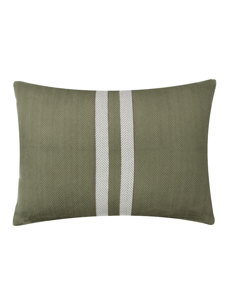 Yard Khaki Benton Herringbone 100% Cotton Cushion - Image 1 of 3