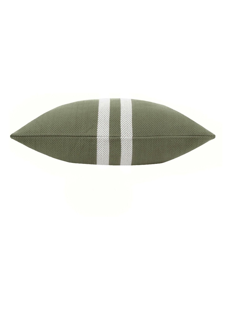 Yard Khaki Benton Herringbone 100% Cotton Cushion - Image 2 of 3
