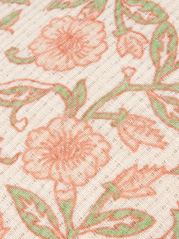 Paoletti Coral Seventy Three Delphine Floral Tasselled 100% Cotton Cushion - Image 5 of 5
