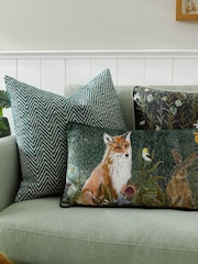 Wylder Teal Croft Jacquard Cushion - Image 6 of 6