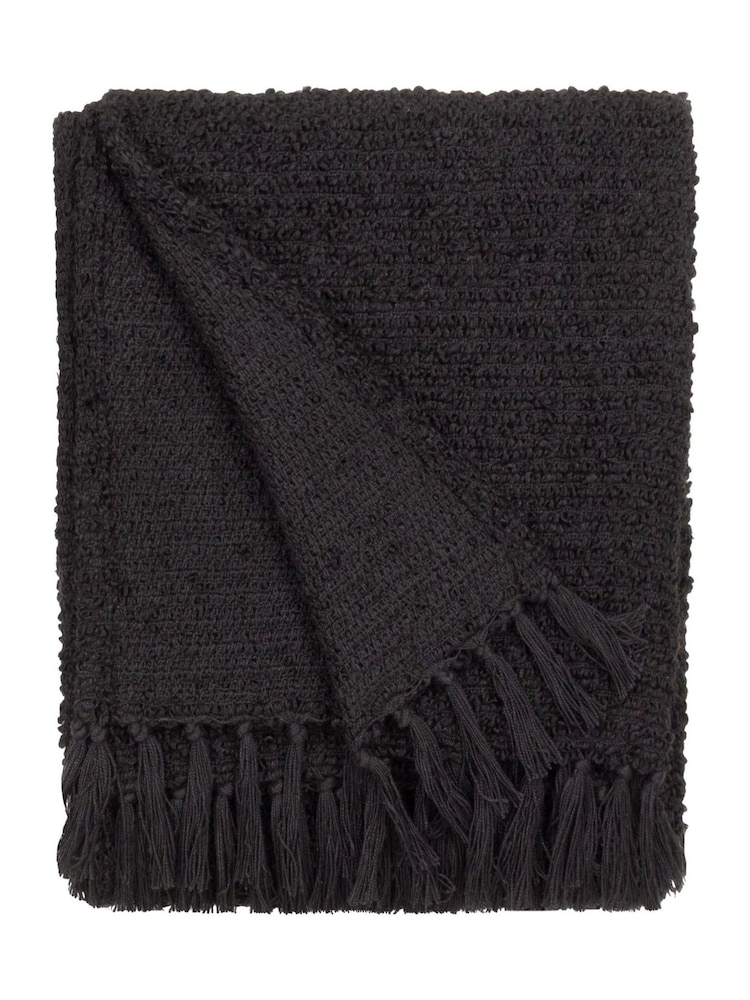 Yard Black Candar Woven Fringed Throw - Image 1 of 3