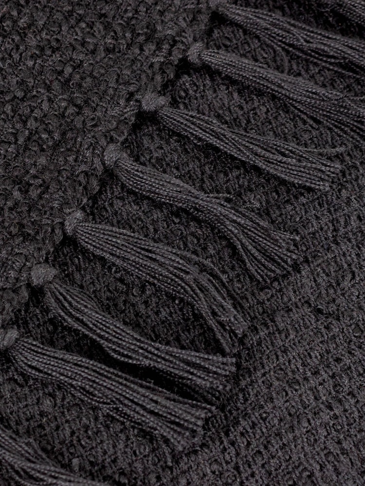 Yard Black Candar Woven Fringed Throw - Image 2 of 3