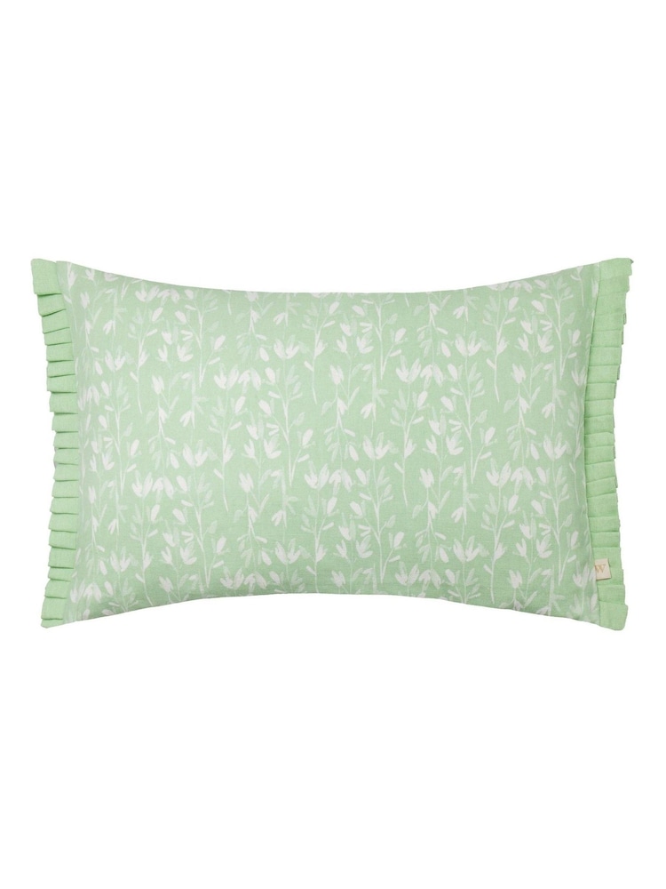 Wylder Belle Floral Print 100% Cotton Frilled Cushion - Imagem 1 de 5