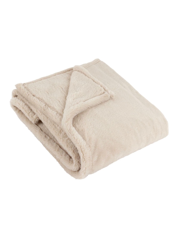 Furn Natural Kallu Reversible Faux Fur Throw - Image 1 of 2