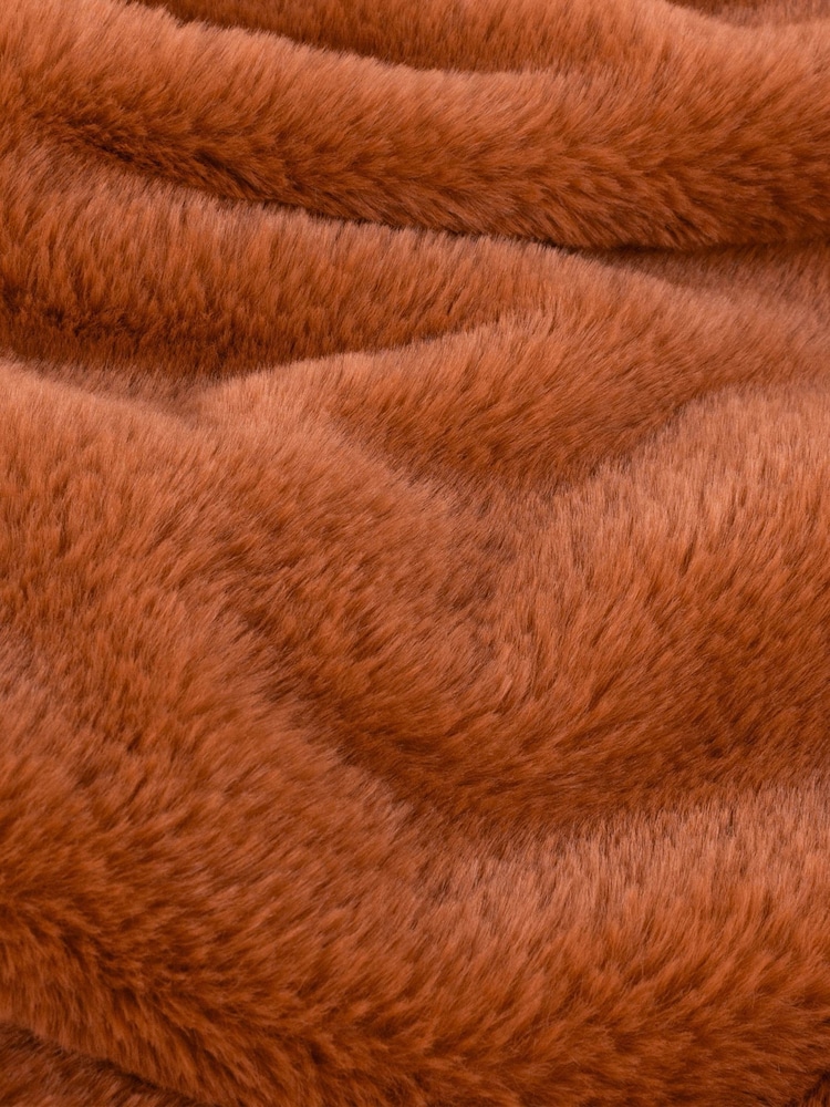Furn Rust Kallu Reversible Faux Fur Throw - Image 2 of 2