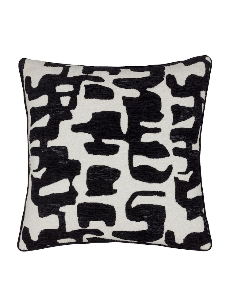 HÖEM Black/White Caval Jacquard Chenille Cushion - Image 1 of 5