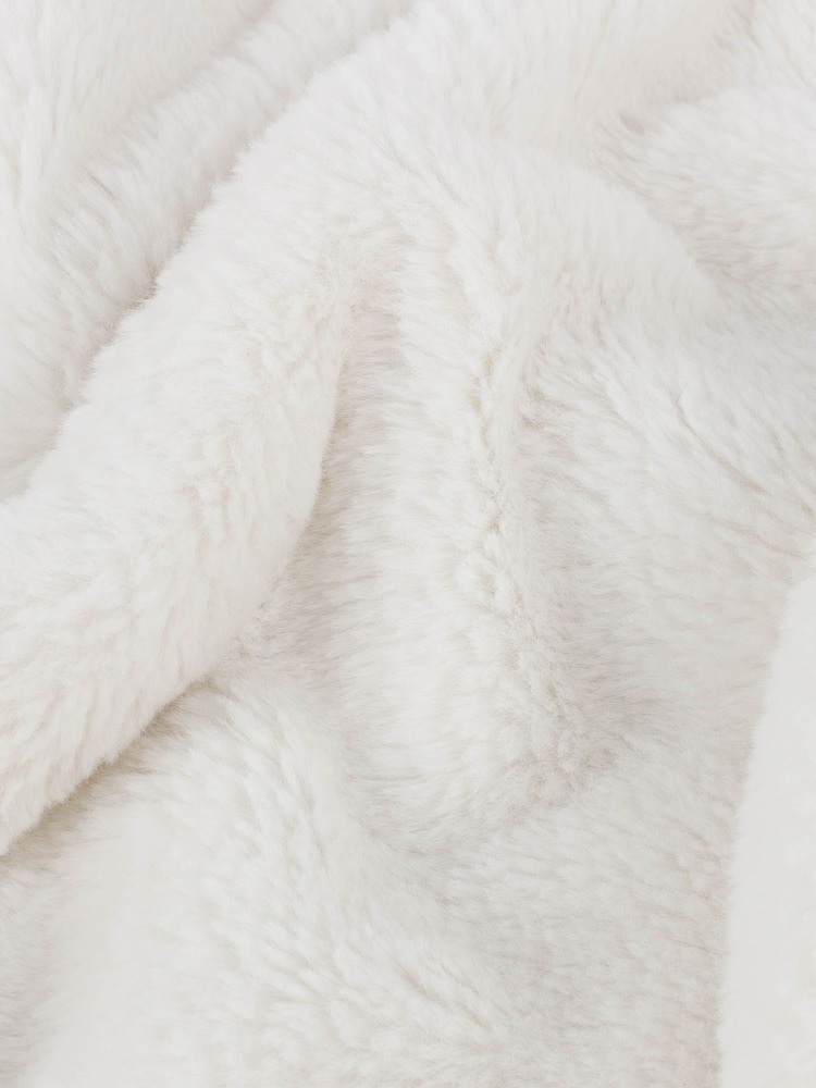Furn Ecru Large Kallu Reversible Faux Fur Throw - Image 2 of 2
