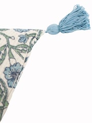 Paoletti Delph Blue Seventy Three Delphine Floral Tasselled 100% Cotton Cushion - Image 4 of 5