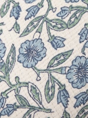Paoletti Delph Blue Seventy Three Delphine Floral Tasselled 100% Cotton Cushion - Image 5 of 5