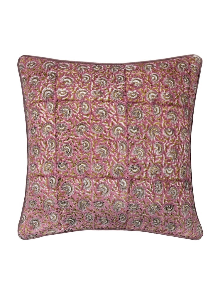Paoletti Rose Violet Seventy Three Chedworth Piped 100% Cotton Cushion - Image 1 of 4