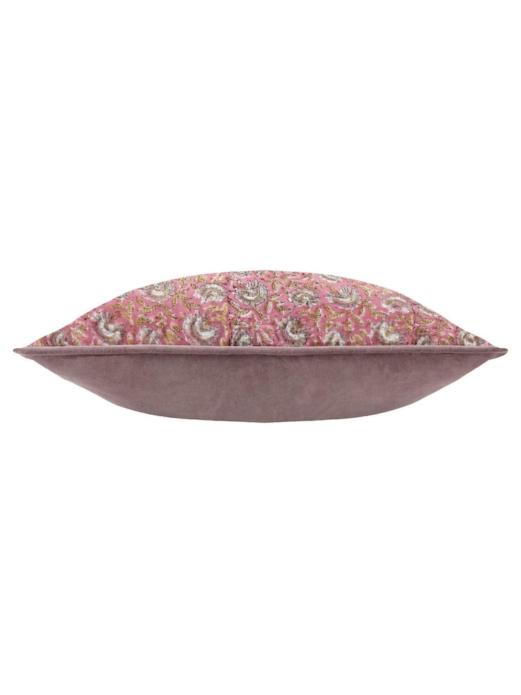 Paoletti Rose Violet Seventy Three Chedworth Piped 100% Cotton Cushion - Image 3 of 4