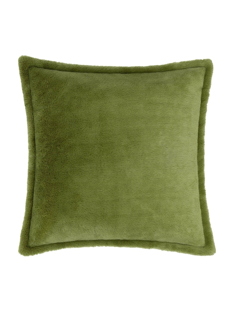furn. Olive Large Kallu Reversible Faux Fur Cushion - Image 1 of 4