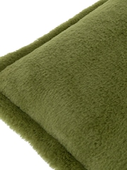 furn. Olive Large Kallu Reversible Faux Fur Cushion - Image 3 of 4
