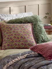 furn. Khaki Rowan Faux Fur Cushion - Image 1 of 5