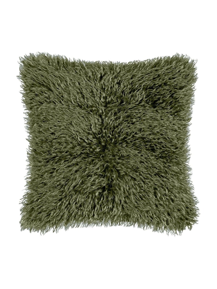 furn. Khaki Rowan Faux Fur Cushion - Image 2 of 5 furn. Khaki Rowan Faux Fur Cushion - Image 2 of 5