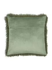 furn. Khaki Rowan Faux Fur Cushion - Image 3 of 5