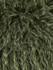 furn. Khaki Rowan Faux Fur Cushion - Image 5 of 5