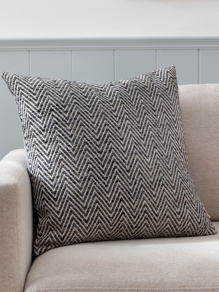 Wylder Charcoal Croft Jacquard Cushion - Image 1 of 6