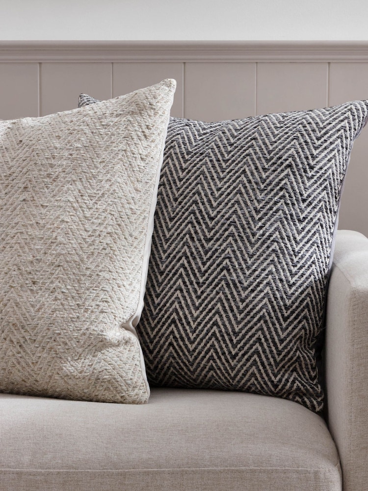 Wylder Charcoal Croft Jacquard Cushion - Image 6 of 6
