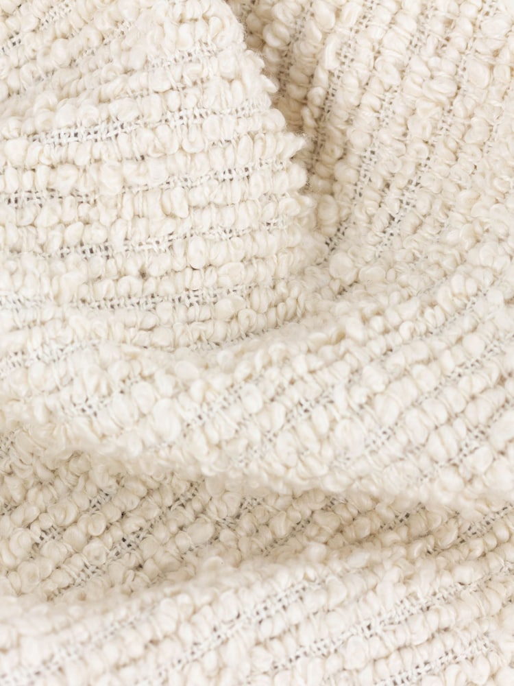 Yard Ecru Candar Woven Fringed Throw - Image 2 of 3