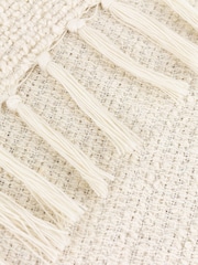 Yard Ecru Candar Woven Fringed Throw - Image 3 of 3