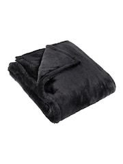 Furn Black Large Kallu Reversible Faux Fur Throw - Image 1 of 2