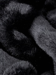 Furn Black Large Kallu Reversible Faux Fur Throw - Image 2 of 2