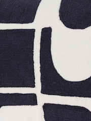 HÖEM Black/White Hallam Embroidered 100% Cotton Cushion - Image 4 of 4