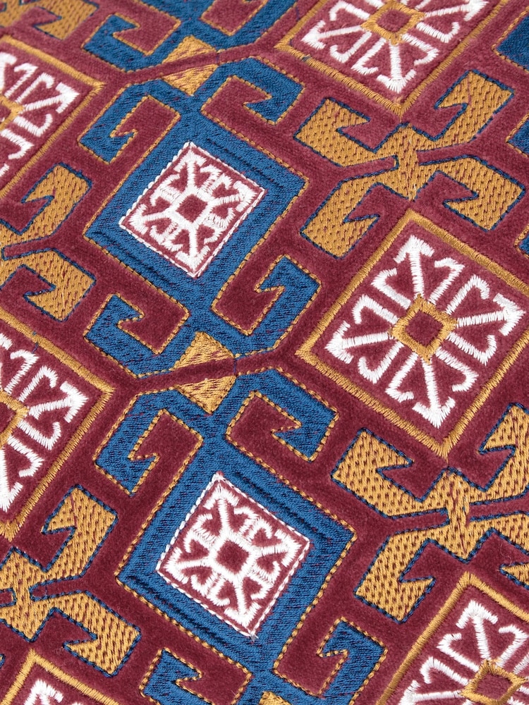 Подушка Paoletti Seventy Three Laurel с геометрической вышивкой 100% из хлопка - Изображение 3 из 3
