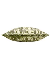 HÖEM Olive Safara Geometric Piped 100% Cotton Cushion - Image 3 of 4