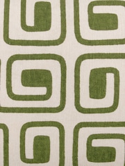 HÖEM Olive Safara Geometric Piped 100% Cotton Cushion - Image 4 of 4